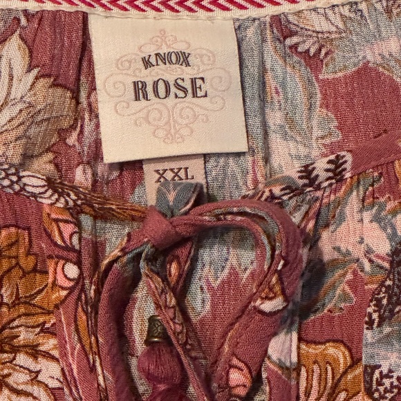 Knox Rose Maroon Floral Long Sleeve Dress - Picture 2 of 2